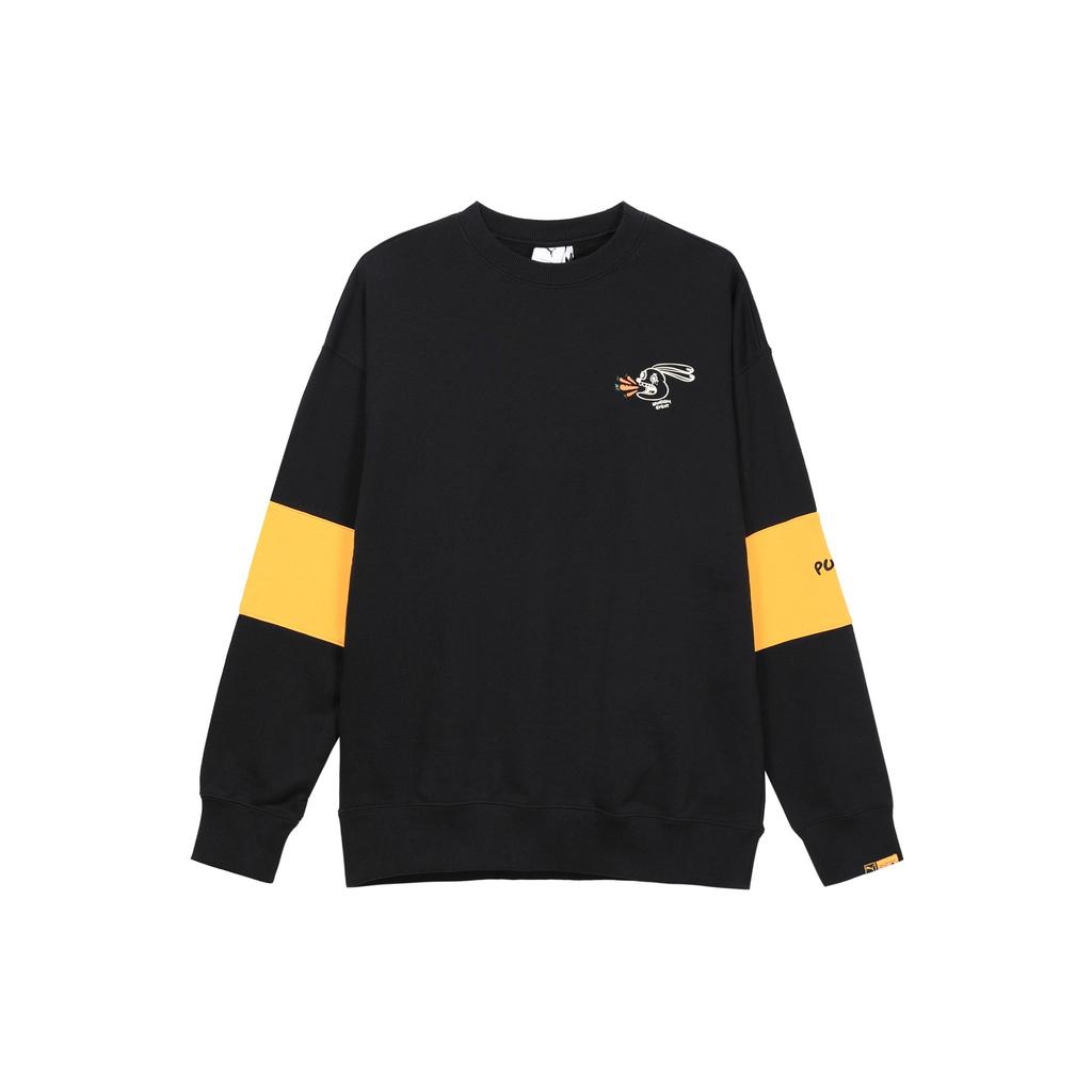 Puma X Randomevent Co-Branded Crew Neck Sweater With Letter Logo Men Sweater Black 59666401