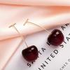 1 Pair of 925 Silver Needle High-end Earrings Cherry Fruit Cherry Earrings Personalized Cherry Pendant Long Earrings
