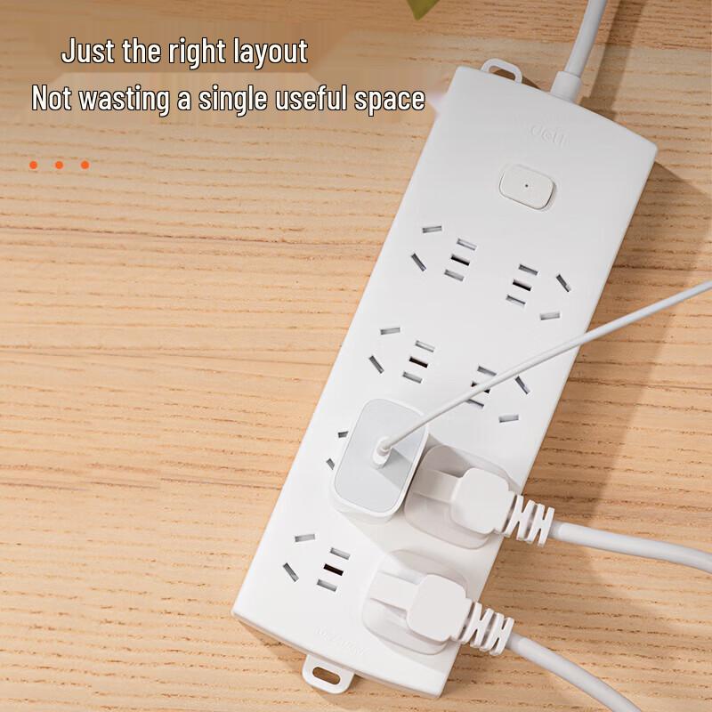 Deli LX116 8-Outlet Power Strip CN plug (adapter included)