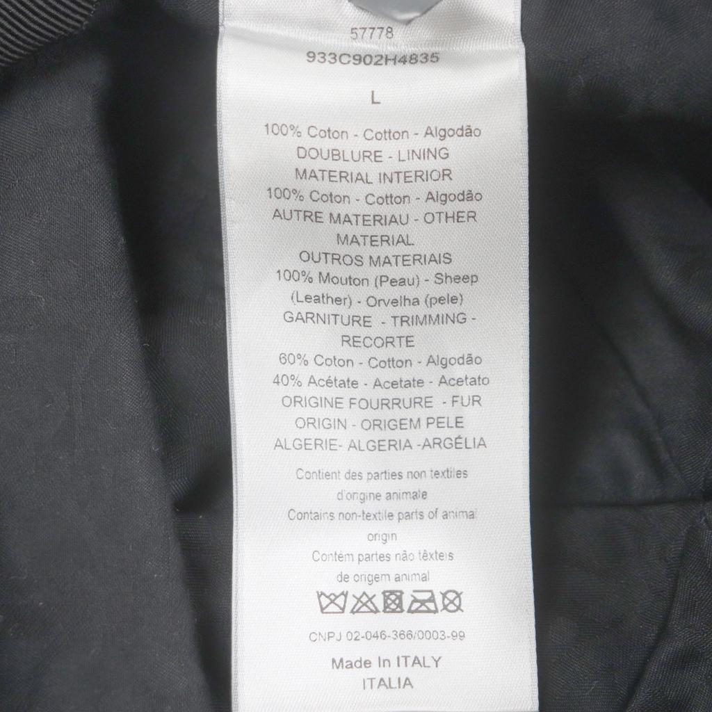 Great DIOR Cap Oblique Leather Baseball Hat Dark Gray Cotton Mens L 933C902H4835 Used