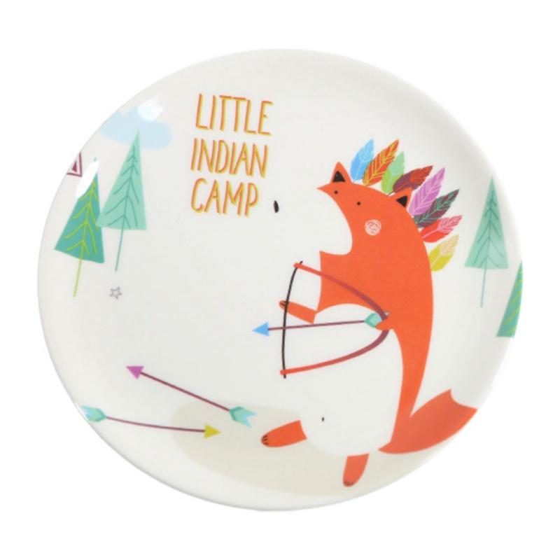 Niedliche Tierdruck-Essteller Japanischer Stil Handbemaltes Plastikgeschirr Kindergeschirr Saucenschälchen Dessert-Serviertablett