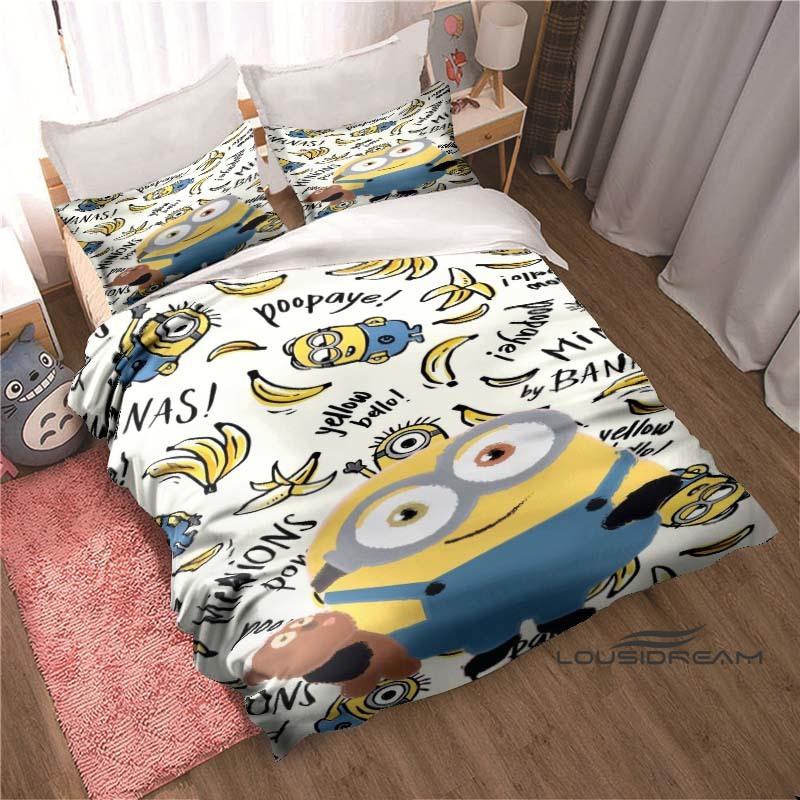Cartoon (Despicable Me) Printed Bedding Set — Duvet Cover & Pillowcase Set — A Deluxe Gift for Teens, Girls, and Boys