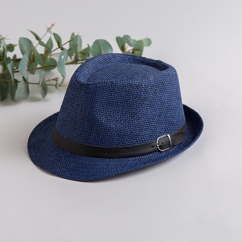 Custom Logo Silk Screen Printed Flax Fedora Hat Unisex Adjustable British Vintage Jazz Cap Beach Travel Sun Hat OEM