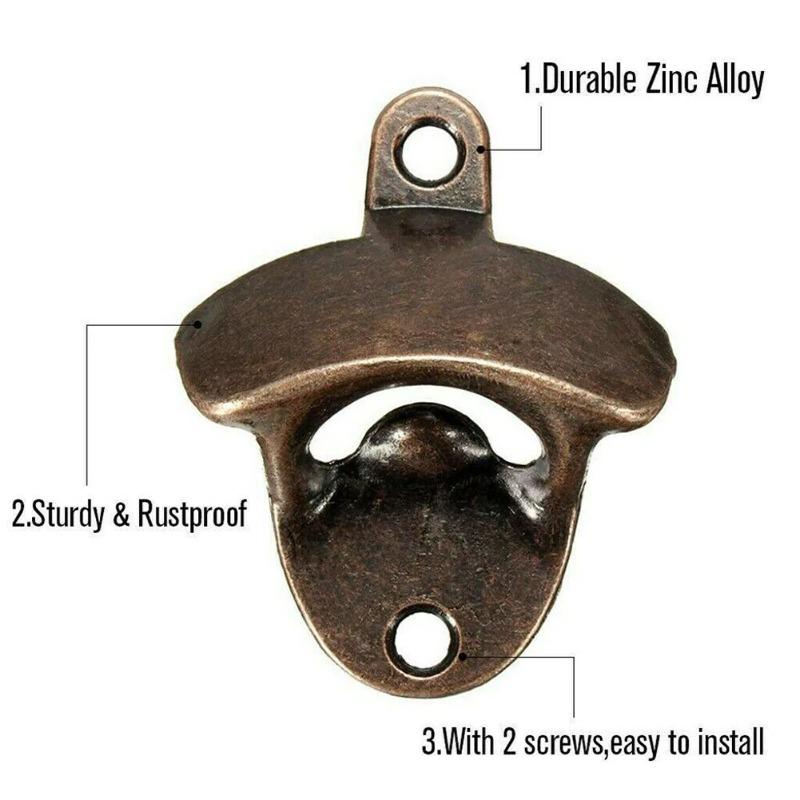 10PCS Alloy Bottle Opener Creative Retro Wall-mounted Beer Bottle Opener Family Gathering Supplies1