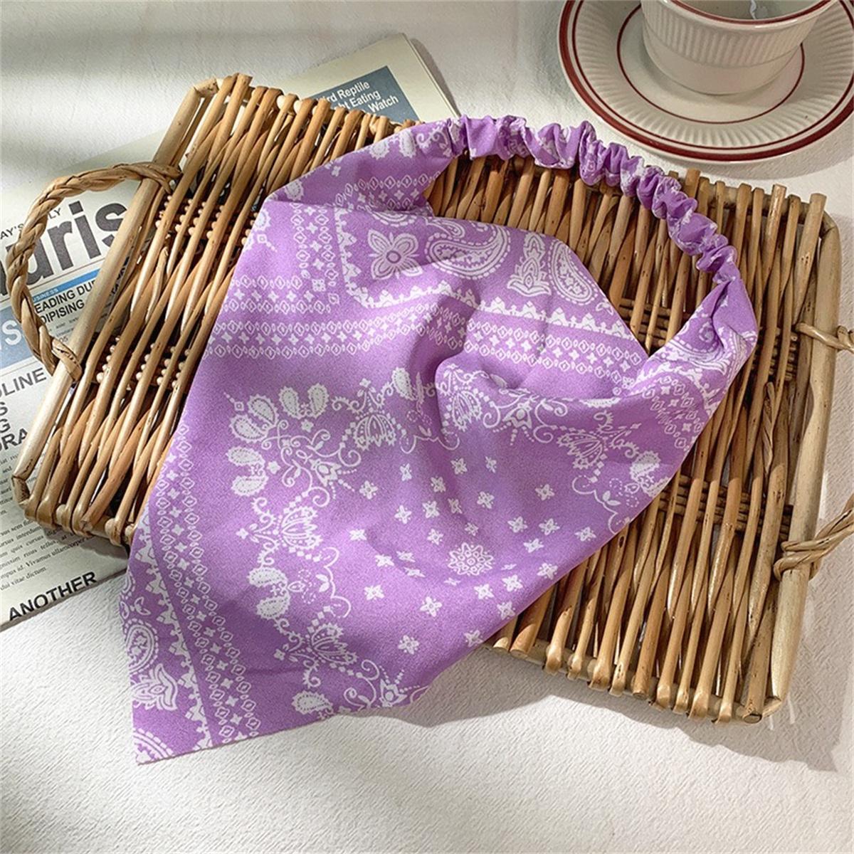 

A retro scarf net red new headband fabric women s triangle headband Breathable headband elastic triangle scarf headband лавандовий