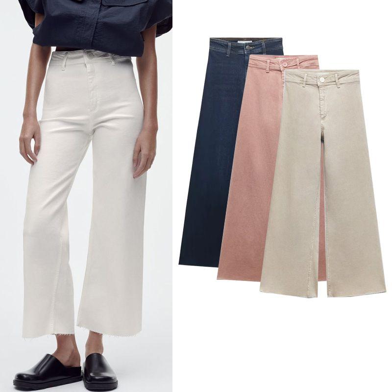 Spring and Summer Nautica Style Straight-leg Silm High Waist Denim