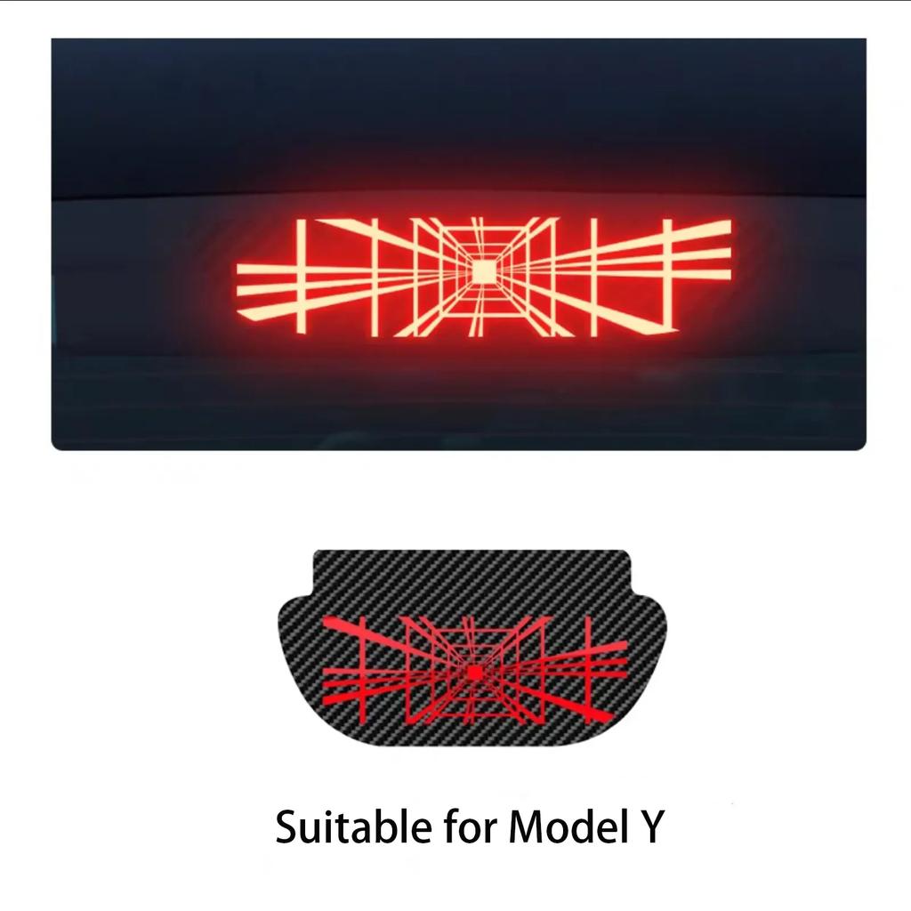 Glow-in-the-dark Stickers Halloween Accepts Custom Stickers Tesla Model 3 Y High Brake Acrylic Projection Panel Top Taillight