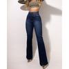 Hohe Taille Stretch Slim Fit Schlagjeans Damen Streetwear Baumwollmischung Denim Hose