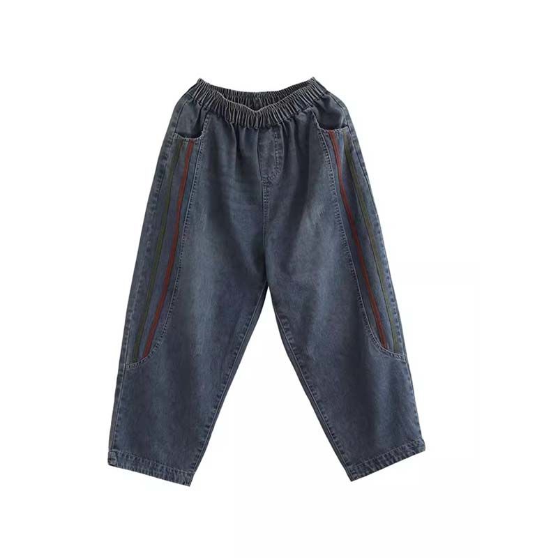 Retro Women's Jeans Spring and Autumn Nine Point Loose and Versatile Simple Haren Pants