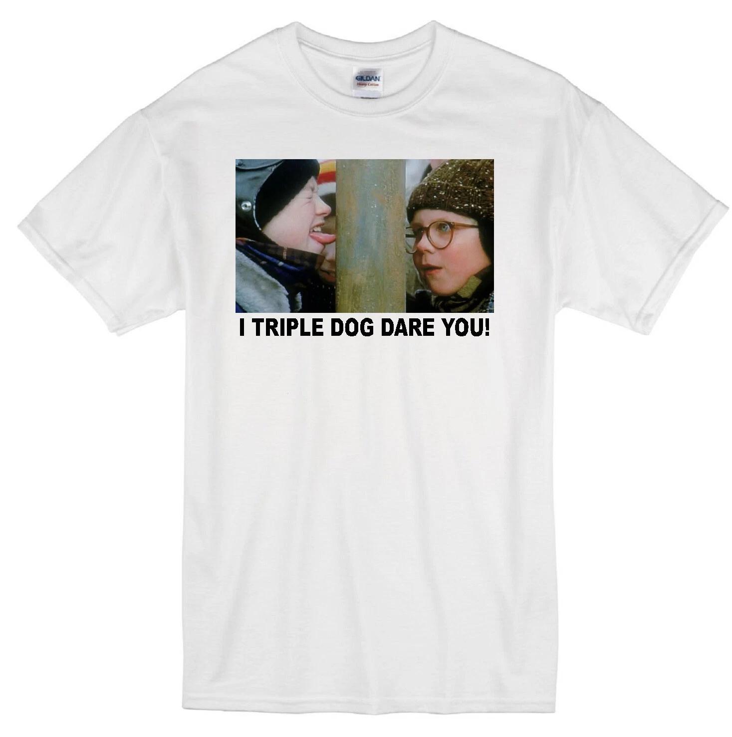 FLICK RALPHIE  TRIPLE DOG DARE  CHRISTMAS STORY TONGUE MOVIE WHITE T-shirt S