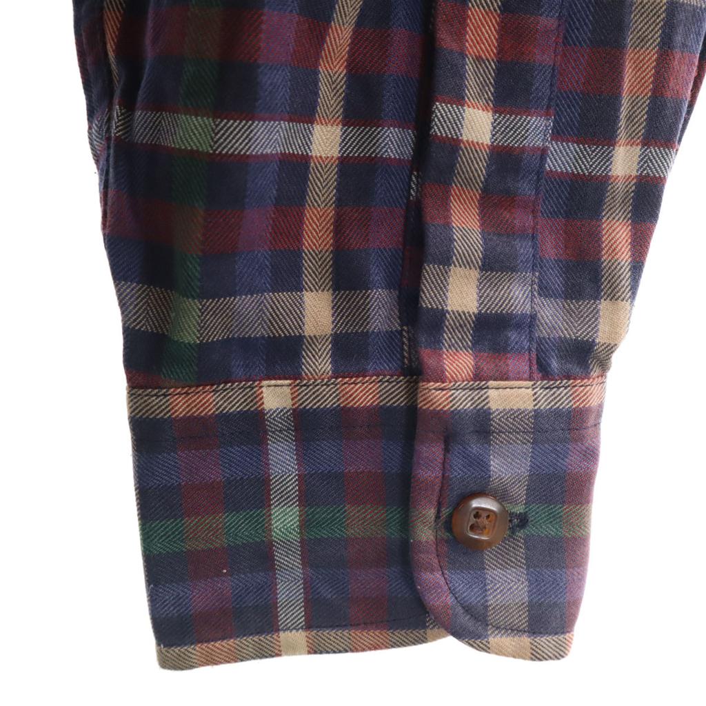 L.L.BEAN 80s 90s Old Check Pattern Long Sleeve Shirt M Navy Outdoors Men's Used