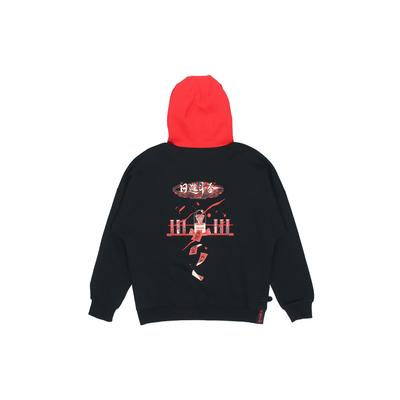 Li Ning Sports Fashion Series Daily Prosperity Print Oversized Hoodie Women Hoodies Black AWDR022-3