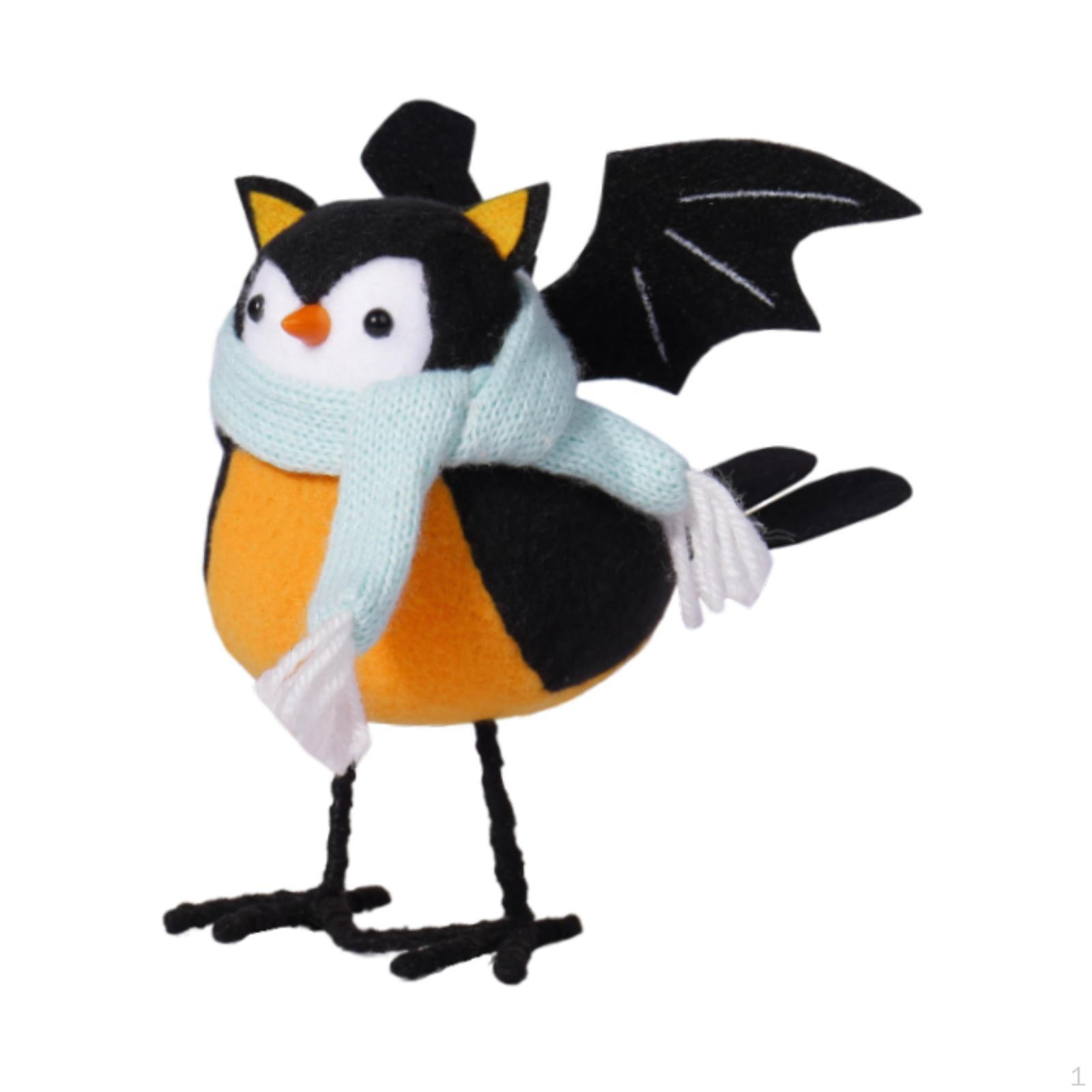 

Charming Halloween Bird Figurine Set for Festive Home Decor Black Orange