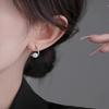 1 Pair Drop Earrings Cubic Zirconia Inlay Arc-Shaped Design Earrings Lightweight Comfortable Wearing Women Earrings Jewelry Gift