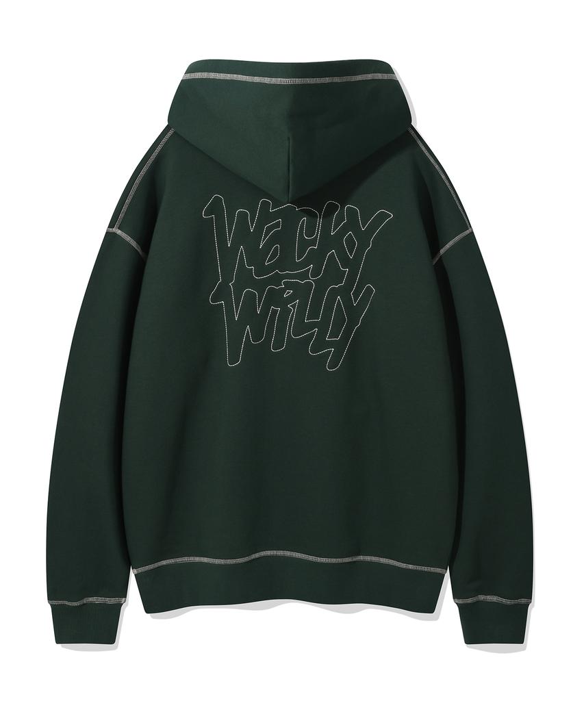 Stitch Lettering Hoodie Green