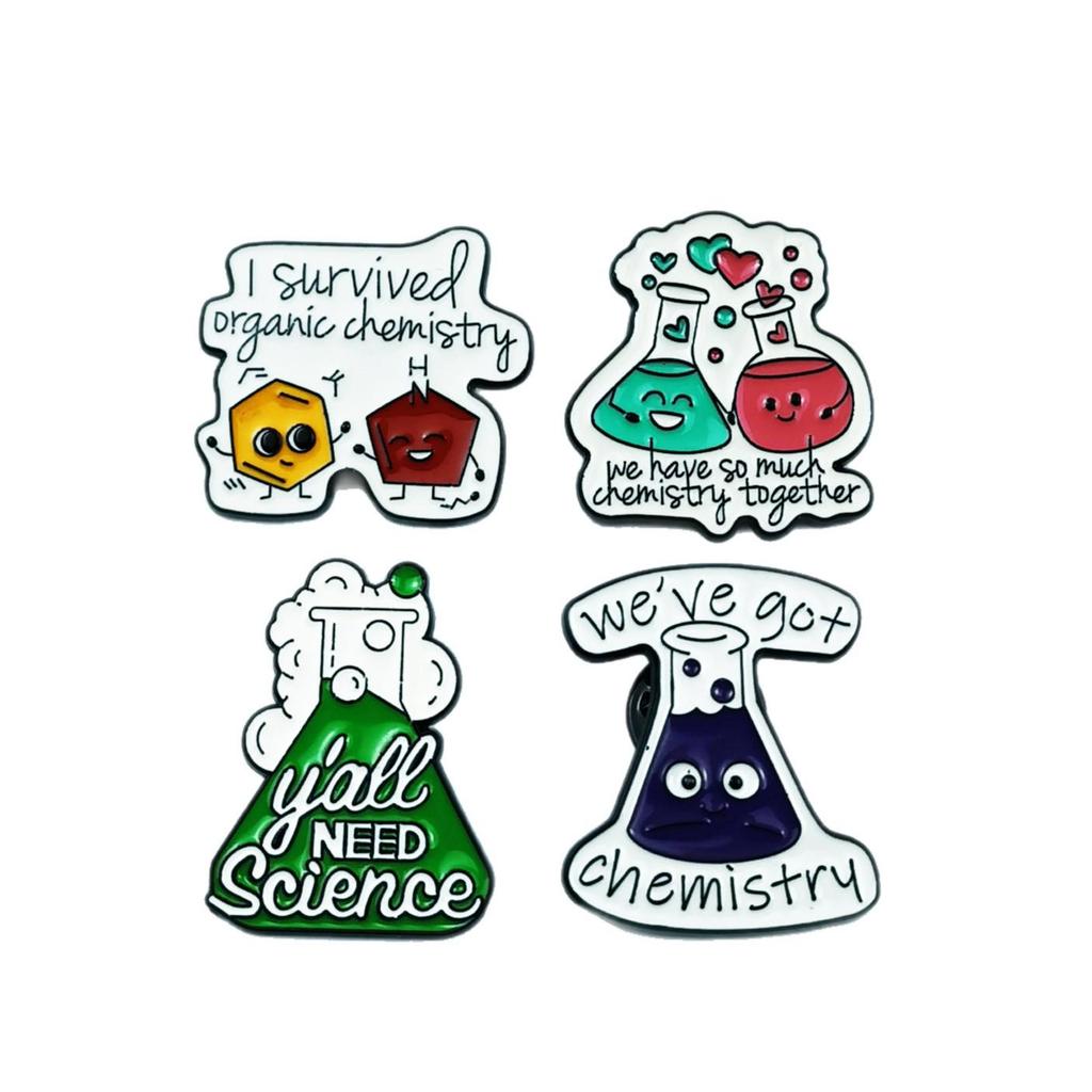 Cute Atom Cartoon Brooch: Drip Oil Alloy Badge for Student Backpacks, Jewelry, and Accessories