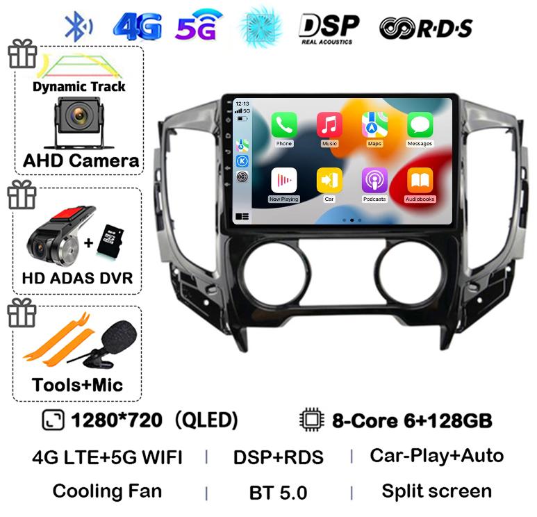 Android 14 Carplay Auto WIFI+4G Car Radio For Mitsubishi Pajero Sport 3 L200 2015-2019 Multimedia Video Player BT GPS Navigation