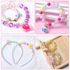 Tibemi Bead Craft Kit for DIY Accessories for and Educational Toy with Animal Parts Storage Elementary School Day Christmas Gift Girls, Necklaces,