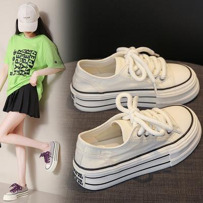 Canvas-Schuhe mit dicker Sohle, lässige Damenschuhe