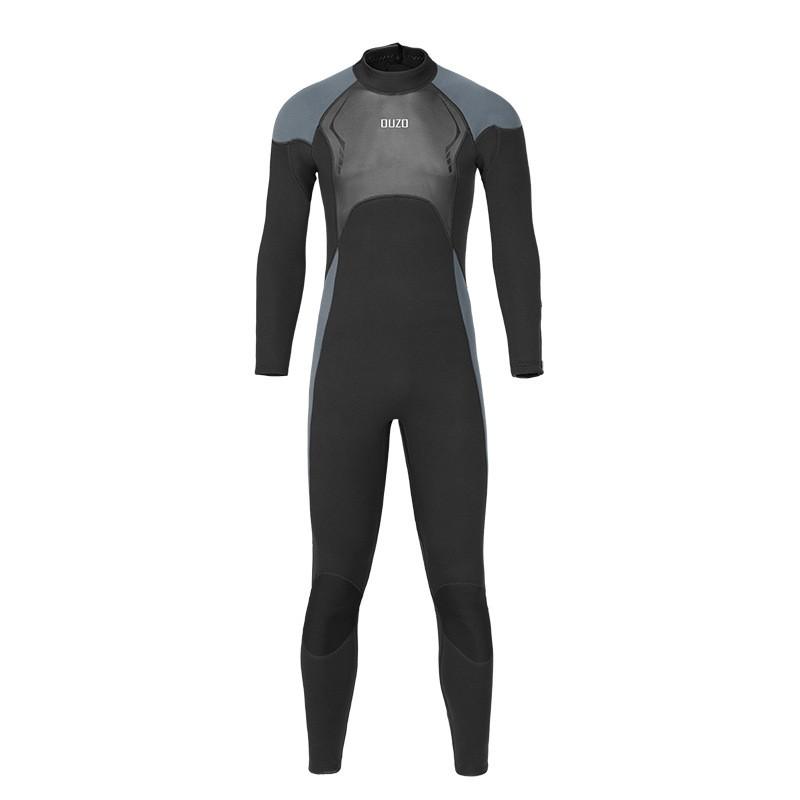 OUZO 3mm Diving Suit Men's Long-sleeved One-piece Thickened Warm Surfing Swimming Snorkeling