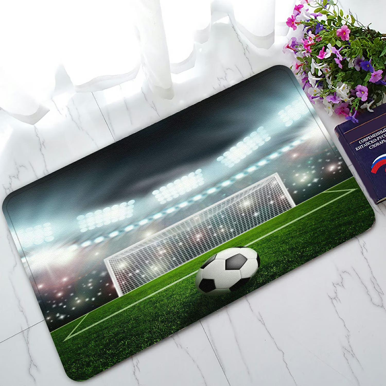 

Football Sports Competition Door Mat Sport Theme Entrance Rug Soft Non-Slip Welcome Carpet for Indoor Outdoor Gym Fan Gift 40x60cm