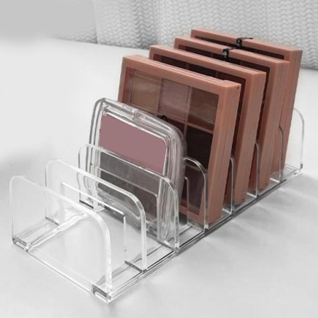 Eyeshadow Palette Organizer 7 Section Divided Clear Acrylic Makeup Palette Organizer for Bathroom