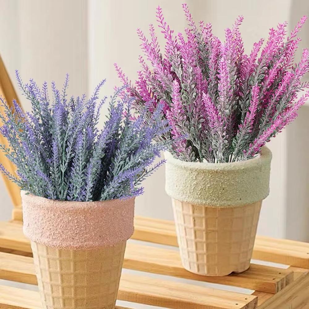 Artificial Flowers Plants Lavender Festival Wedding Wreath Bridal Bouquets Home Room Table Outdoor UV Protection Gift Box Decora
