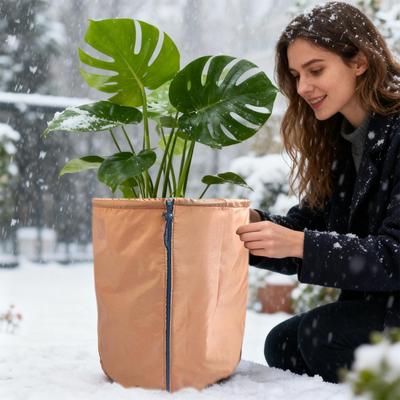 Winter Plant Pot Covers Anti-frost Cover Bag Potted Plants Protective Bag With Drawstring Zip For Outdoor Winter Garden Fruit