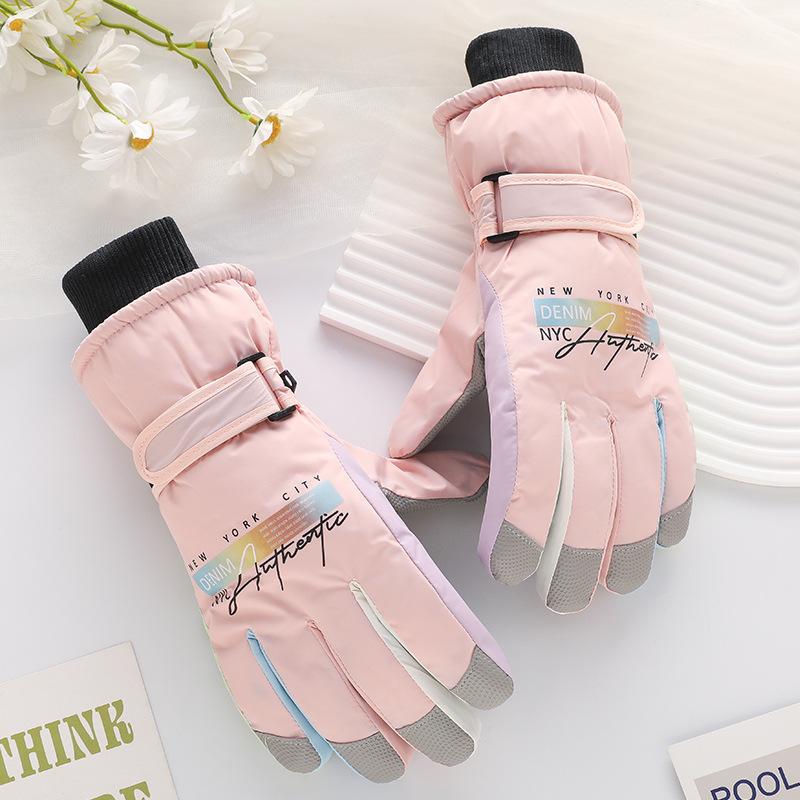 

Лижні Рукавички Мультяшні Жіночі Водонепроникні Потовщені Оксамитові З Сенсорним Екраном Велосипедні Вітрозахисні Зимові Теплі Рукавички для Активного Відпочинку Average Size