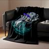 Jumping Fish with Lure in Splashing Waves Flannel blanket for bedroom, living room, sofa, and nap sofas.