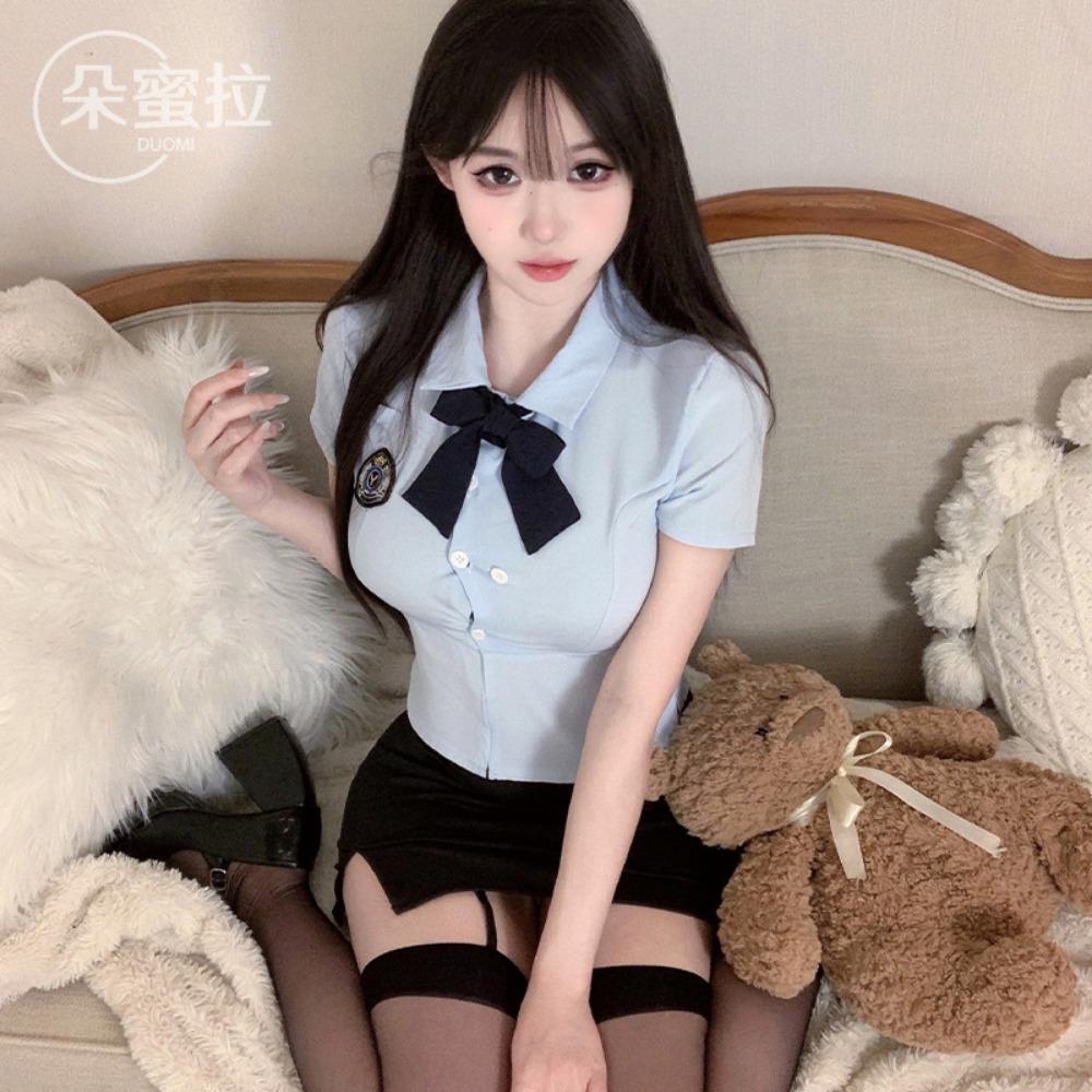 Domila Sexy Policewoman Career Suit Cosplay Student Tight Uniform Seduction OL Teacher Sexy Lingerie