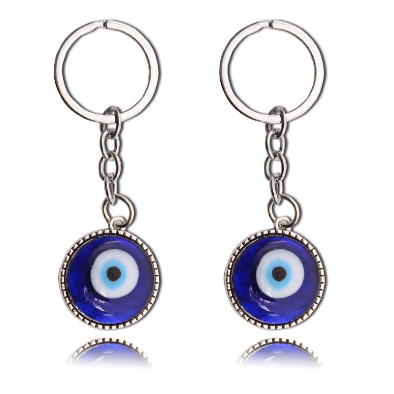 Fashion Lucky Turkey Greece Evil Blue Eye Tree Of Life Glass Pendant Pendant Key Chain Gift Car Metal Key Chain Accessories