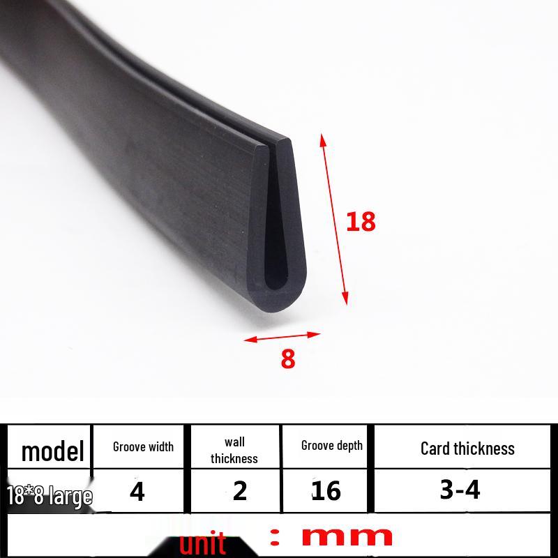 U-Shaped Rubber Anti-Collision Edge Seal Strip for Glass and Steel Plates