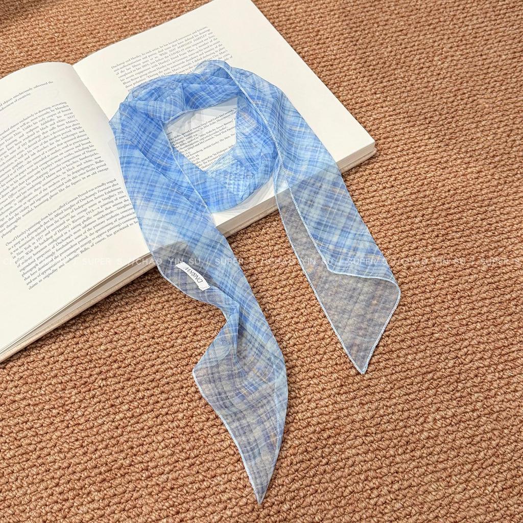 Retro Polka Dot Silk Scarf Necklace - Elegant Women's Accessory