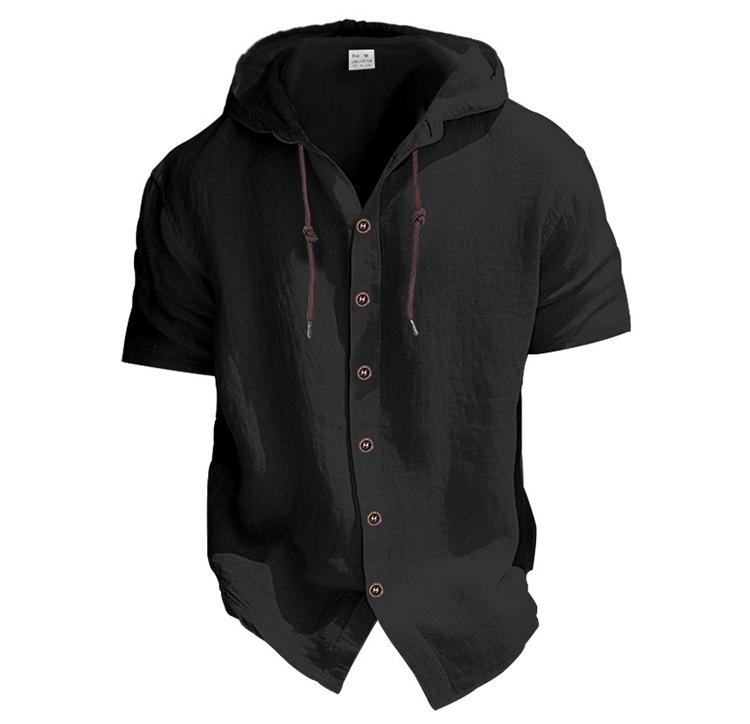 Men's Trendy Hooded Short-Sleeve Casual Sweatshirt