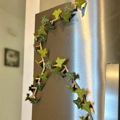 Magnet na lednici s břečťanem popínavým s pohyblivými stonky 3D tištěné magnety na lednici Silné magnety na lednici pro umělý břečťan Nákupní seznam
