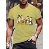 Summer Round Neck Halloween Ghost & Goose Graphic 3D Print T-shirts Fashionable Casual Short Sleeved Men's T-shirts
