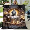 Buddha Sakyamuni Buddhisme Tro Religion Blødt Plys Tæppe, Flanel Tæppe Kastetæppe til Stue Soveværelse Seng Sofa Bed