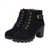 Winter Women Pumps Boots Women Pumps Side Zipper Pumps Pu Sequined High Heels Zapatos Mujer Lace -Up Platform Rubber Shoes Boots