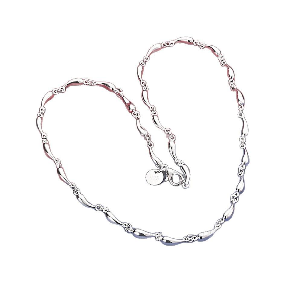 European & American Silver Plated Water Drop Necklace - Ladies Versatile Clavicle Chain
