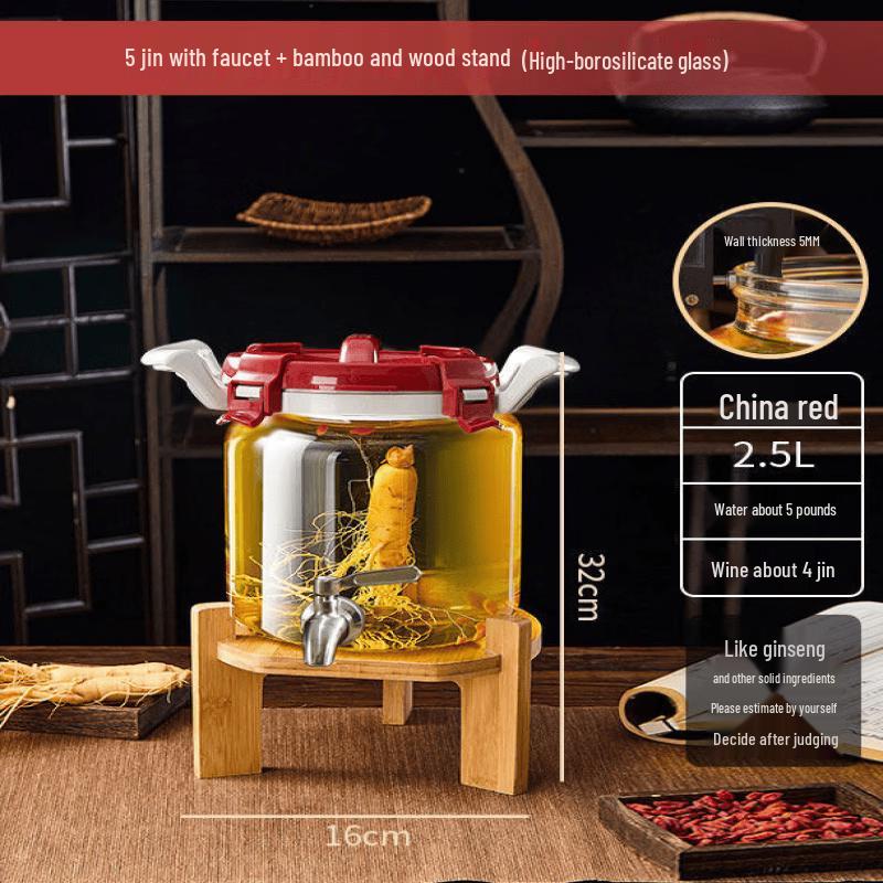 

Glass Wine Infusion Jar with Spigot and Rack