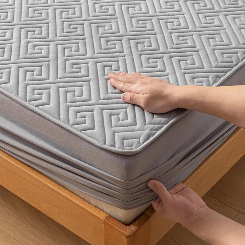 100% Waterproof Mattress Protector Single/Double/Queen/King Size Quilted Waterproof Fitted Sheet Quilting Bed Cover