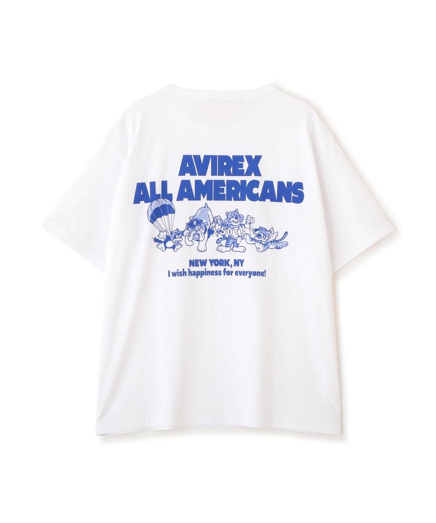 AVIREX 50th Anniversary Animals F T-Shirt, Women's, 030, White, 783-5235603