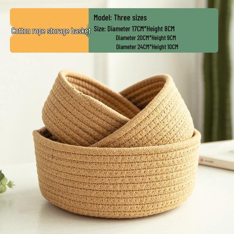 

Home Simple Woven Storage Basket: Desktop Organizer for Stationery, Cosmetics, & Jewelry; Small Woven Basket.