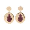 Exaggerated Retro Gold Color Irregular Geometry Teardrop-shaped Resin Amber Dangle Earrings for Women Fashion Designer Jewelry