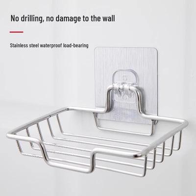 Banyo için Vantuzlu Paslanmaz Çelik Deliksiz Duvara Monte Sabunluk.