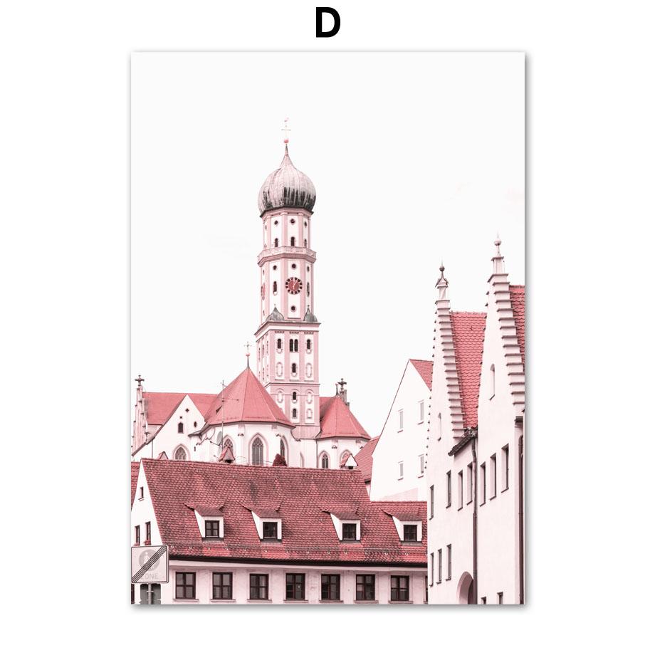 Tower Paris Church Bridge Portugal 28 Tram Street Wall Art Print Canvas Painting Nordic Poster Decor Pictures For Living Room