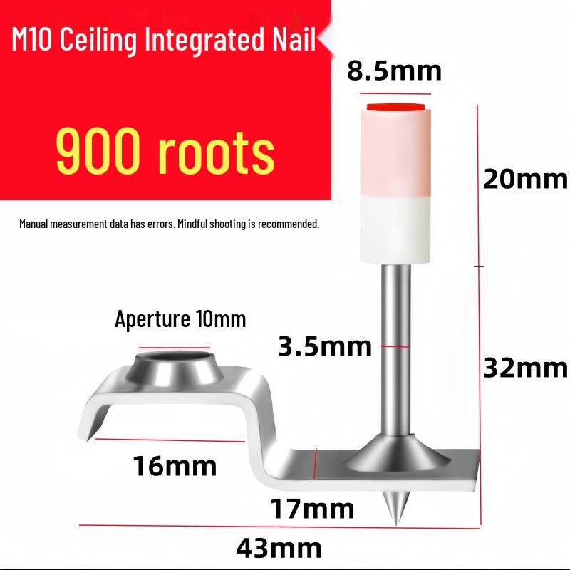 Mini Powder-Actuated Nailer for Ceiling and Concrete with Integrated Fire-Resistant Nails and Cartridge System