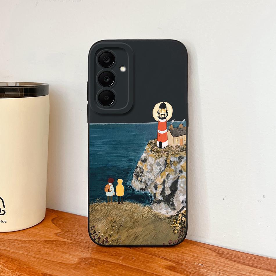 For Samsung Galaxy A37 A57 A17 A07 Phone Case Cute Astronaut Smooth Liquid Silicone Full Coverage Anti Drop Soft Durable Bumper