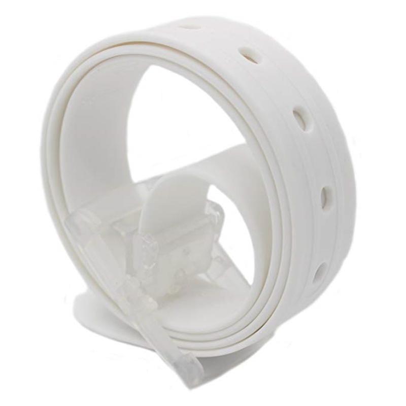 Fashion Plastic Belt Friendly Candy Multi Color Silicone Rubber Leather Belt Smooth Buckle For Women Men Adjustable